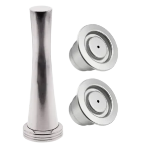 2 db tölthető kávékapszula Nespresso kávéfőzőkhöz tamperrel