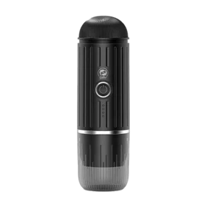 Hordozható akkumulátoros kávéfőzőgép beépített vízmelegítővel, fekete