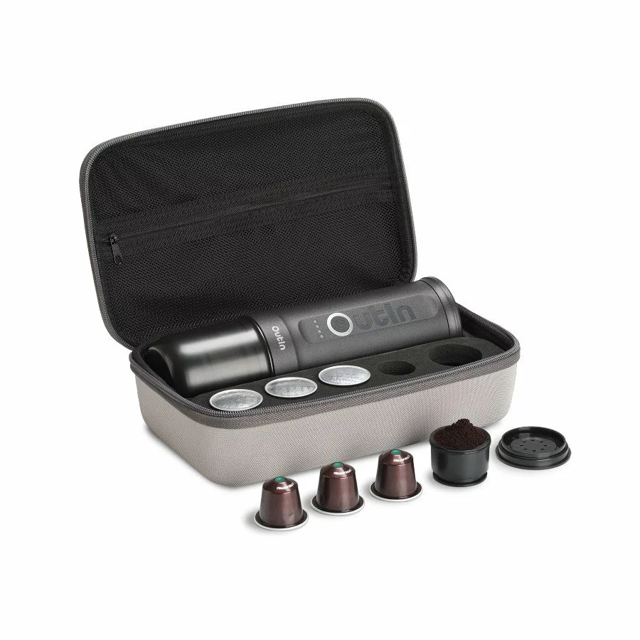Outin Nano Travel Kit hordozható kávéfőző, space grey, szürke (Outin kemény tokkal) - Image 2